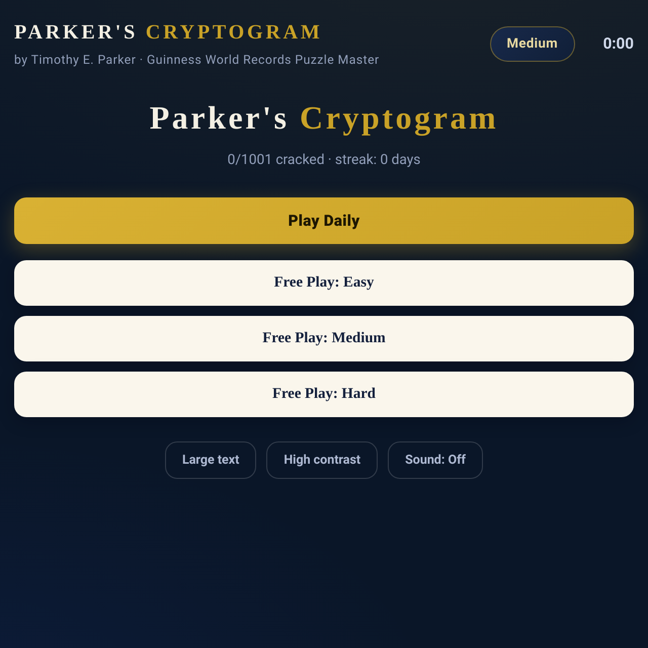 Parkers Cryptogram