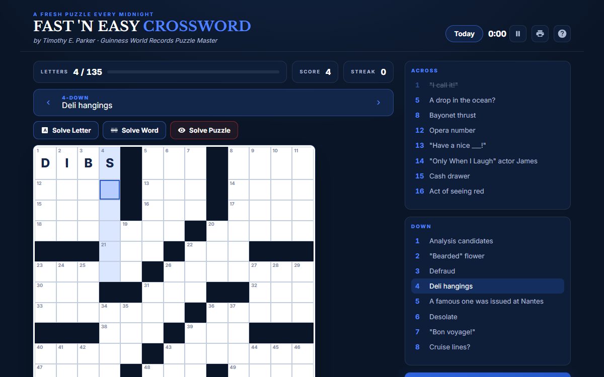Fast 'N Easy Crossword
