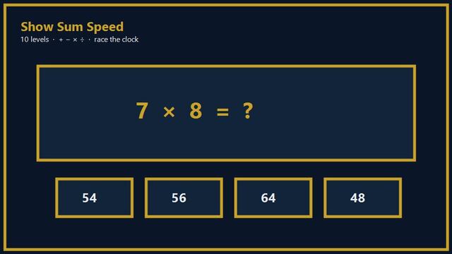 Show Sum Speed